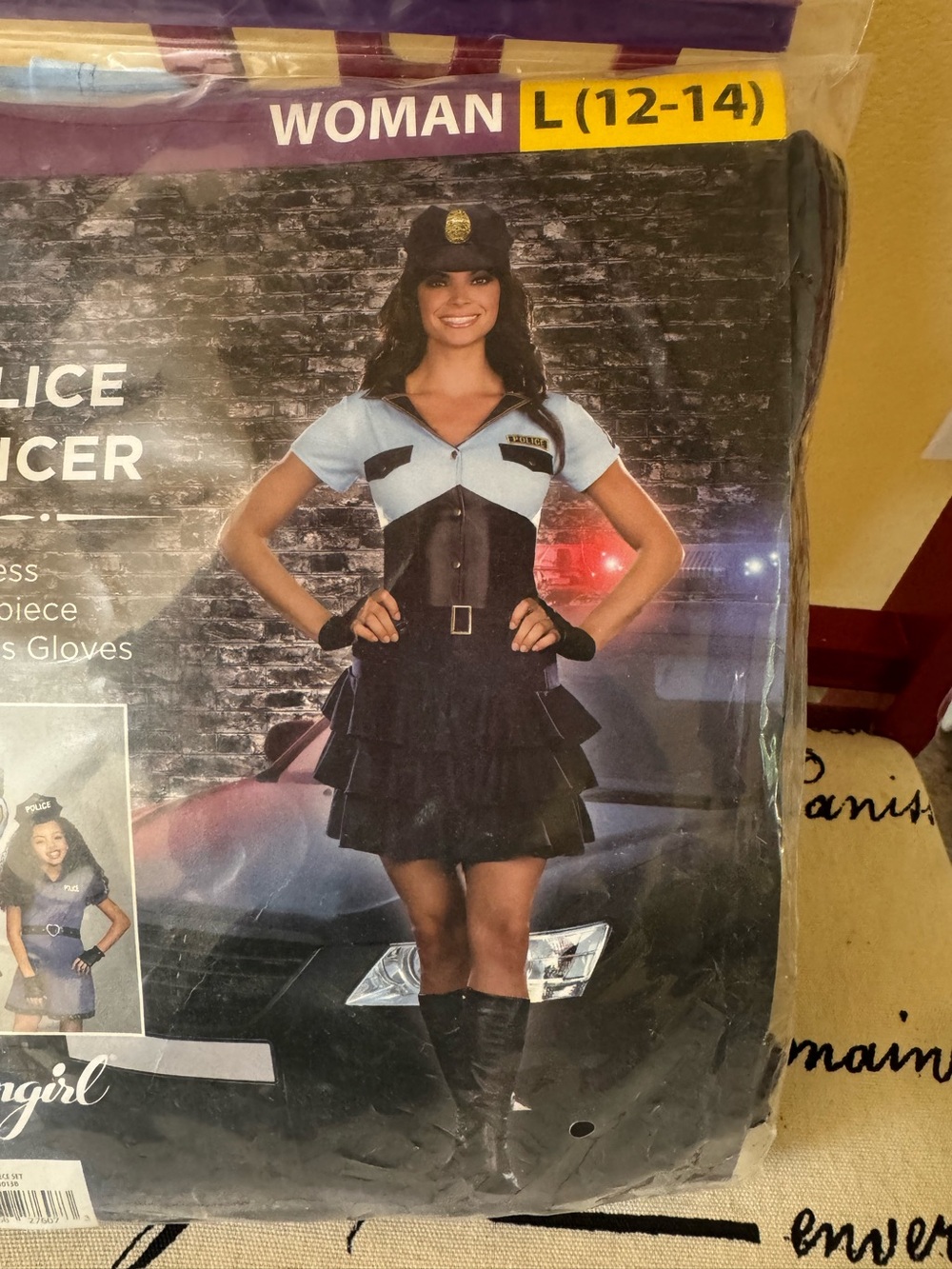 Police Officer Halloween Costume - Dress and Hat Size Large